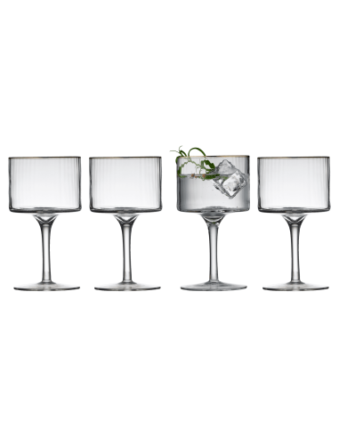 Lyngby Glas - Set di Bicchieri da Gin Tonic in Vetro Palermo Gold 4pz