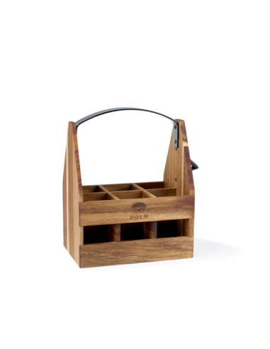 HOLM Cassetta in legno porta birra con apri bottiglie
